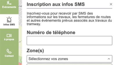 Tramway : SMS travaux