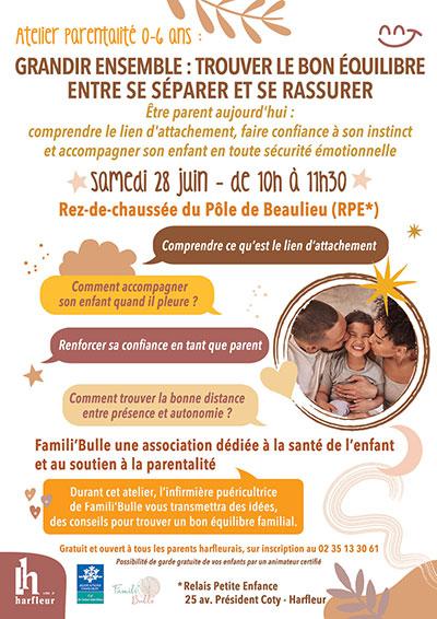 Atelier "Grandir ensemble : trouver le bon équilibre entre se séparer et se rassurer"