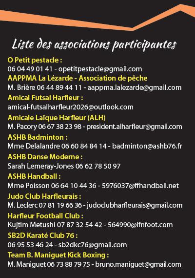 Liste des assos participantes Liste des assos participantes