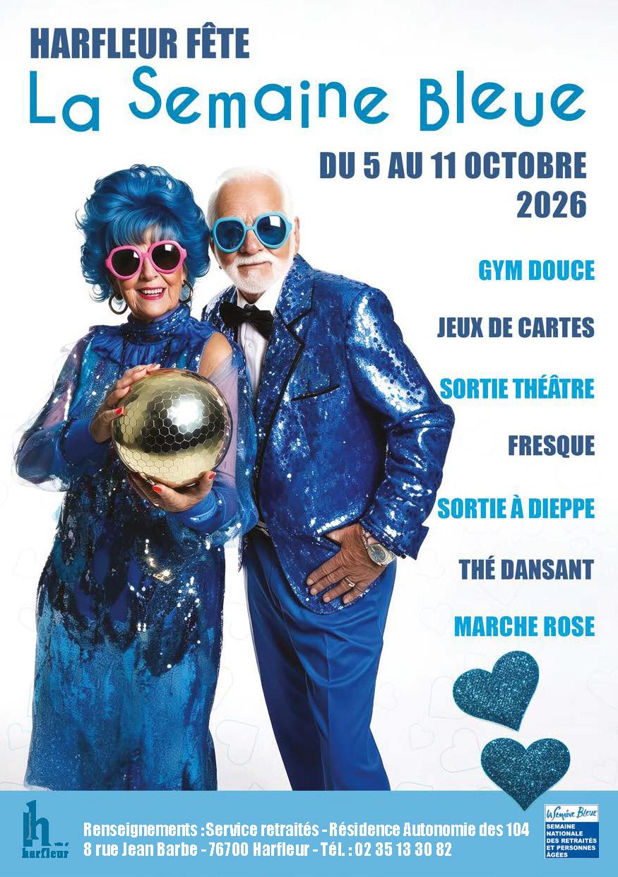 Visuel de l'affiche La Semaine Bleue avec 2 personnes agées habillées en strass et paillettes